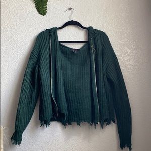 Dark green knitted Hoodie
